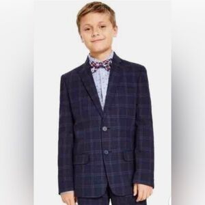 Tommy Hilfiger. Boys Stretch Deco Plaid Suit Blazer Jacket